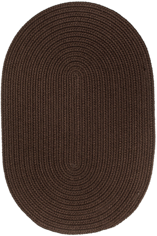 Solid Poly Brown braided indoor/outdoor rug by Rhody Rug — oval