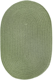 Solid Poly Olive braided indoor/outdoor rug by Rhody Rug — oval