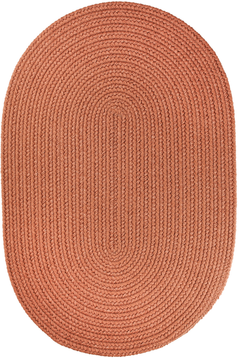 Solid Poly Almond braided indoor/outdoor rug by Rhody Rug — oval