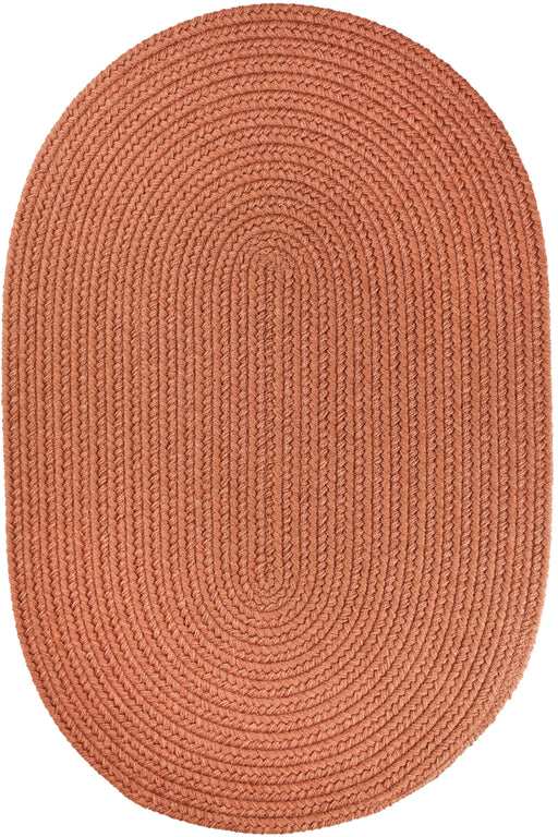 Solid Poly Almond braided indoor/outdoor rug by Rhody Rug — oval