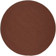 Solid Poly Almond braided indoor/outdoor rug by Rhody Rug — round