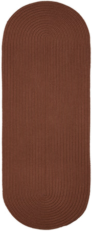 Solid Poly Almond braided indoor/outdoor rug by Rhody Rug — oval runner