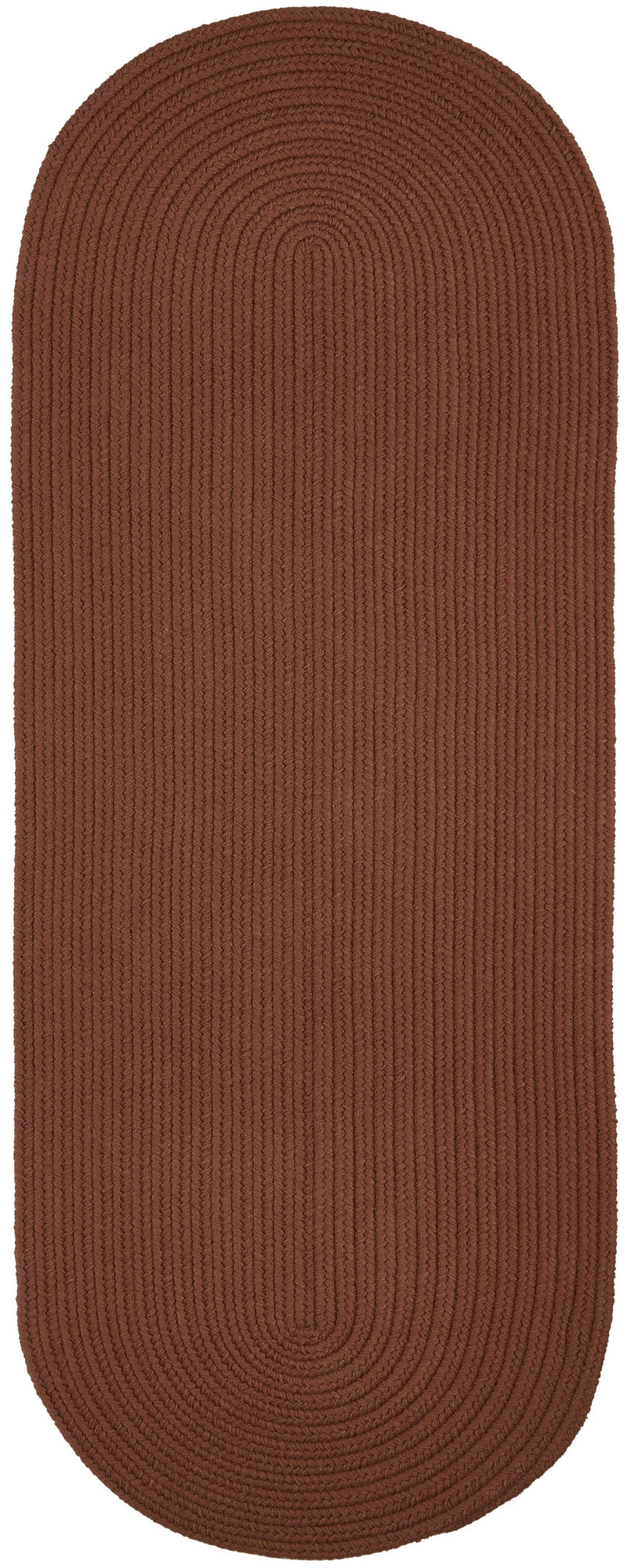 Solid Poly Almond braided indoor/outdoor rug by Rhody Rug — oval runner