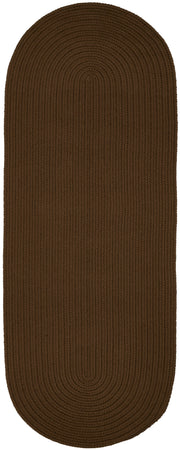 Solid Poly Lt. Brown braided indoor/outdoor rug by Rhody Rug — oval runner