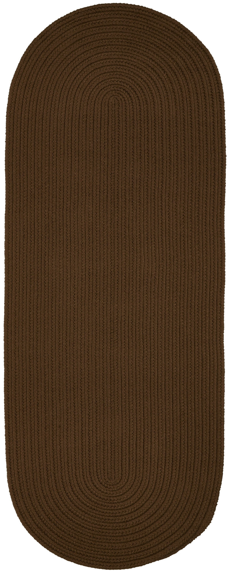 Solid Poly Lt. Brown braided indoor/outdoor rug by Rhody Rug — oval runner