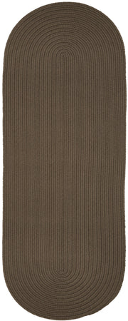 Solid Poly Dark Taupe braided indoor/outdoor rug by Rhody Rug — oval runner