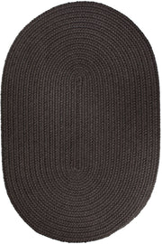 Solid Poly Brown Velvet braided indoor/outdoor rug by Rhody Rug — oval