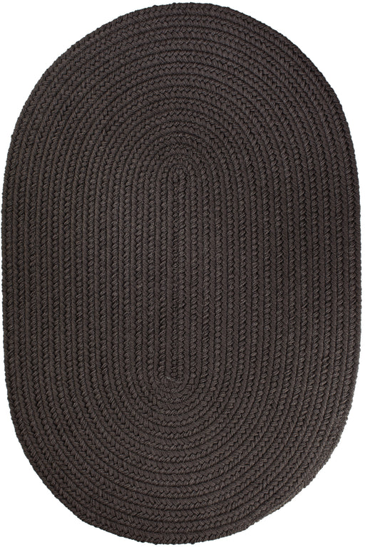 Solid Poly Brown Velvet braided indoor/outdoor rug by Rhody Rug — oval