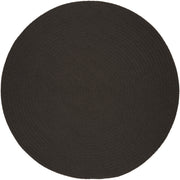 Solid Poly Brown Velvet braided indoor/outdoor rug by Rhody Rug — round