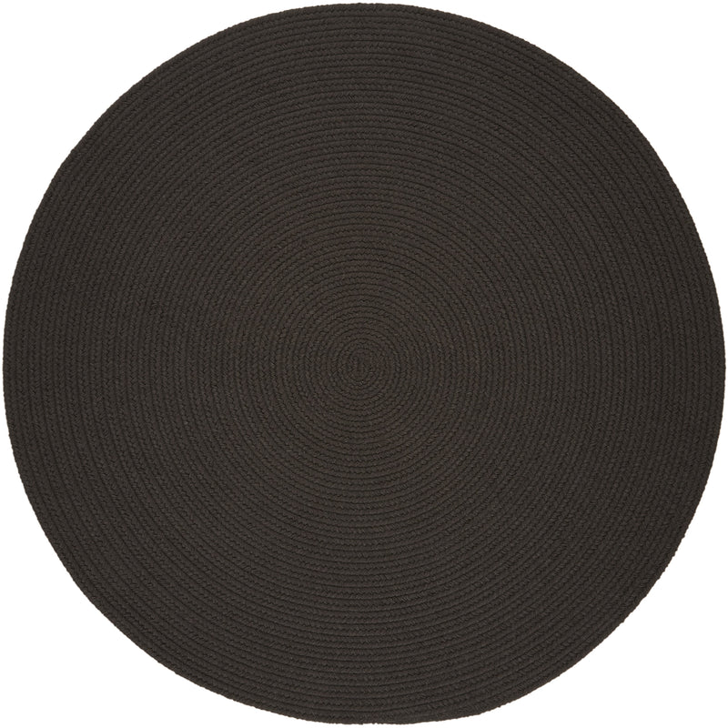 Solid Poly Brown Velvet braided indoor/outdoor rug by Rhody Rug — round