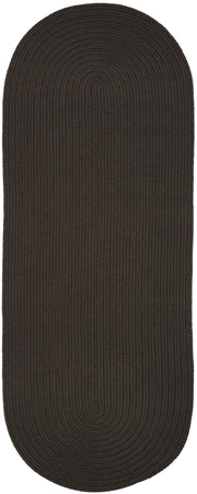 Solid Poly Brown Velvet braided indoor/outdoor rug by Rhody Rug — oval runner