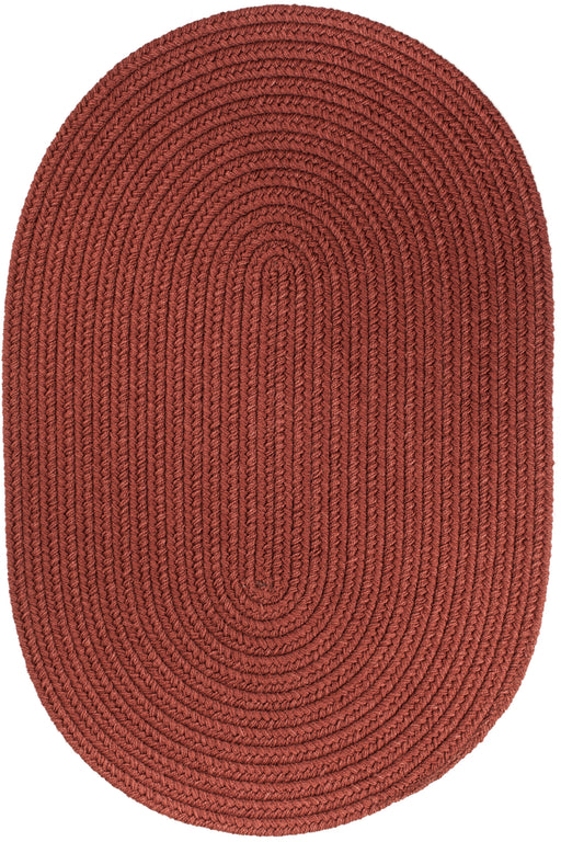 Solid Poly Terra Cotta braided indoor/outdoor rug by Rhody Rug — oval