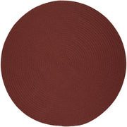 Solid Poly Terra Cotta braided indoor/outdoor rug by Rhody Rug — round