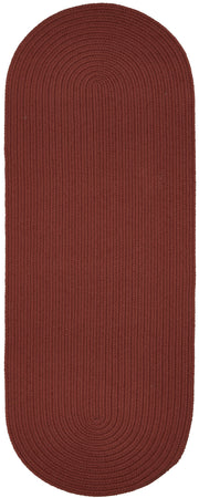 Solid Poly Terra Cotta braided indoor/outdoor rug by Rhody Rug — oval runner