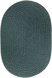 Solid Poly Teal braided indoor/outdoor rug by Rhody Rug — oval