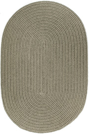 Solid Poly Moss Green braided indoor/outdoor rug by Rhody Rug — oval