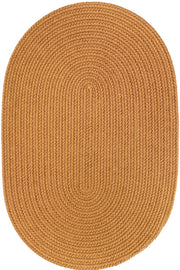 Solid Poly New Gold braided indoor/outdoor rug by Rhody Rug — oval
