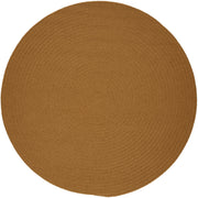 Solid Poly New Gold braided indoor/outdoor rug by Rhody Rug — round
