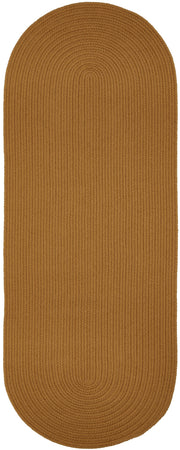 Solid Poly New Gold braided indoor/outdoor rug by Rhody Rug — oval runner