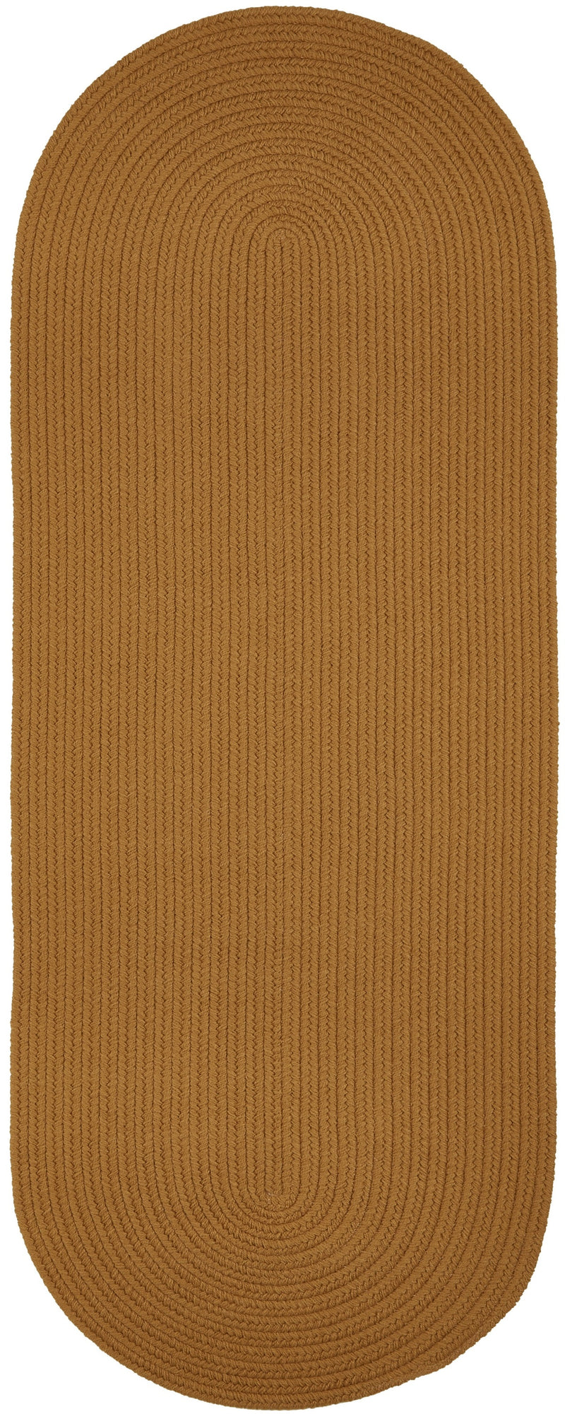 Solid Poly New Gold braided indoor/outdoor rug by Rhody Rug — oval runner