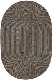 Solid Poly Moonstone braided indoor/outdoor rug by Rhody Rug — oval