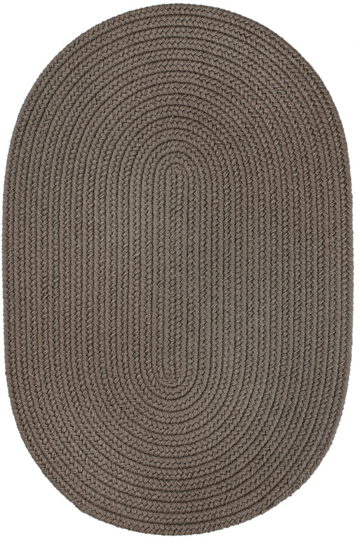Solid Poly Moonstone braided indoor/outdoor rug by Rhody Rug — oval