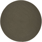 Solid Poly Moonstone braided indoor/outdoor rug by Rhody Rug — round