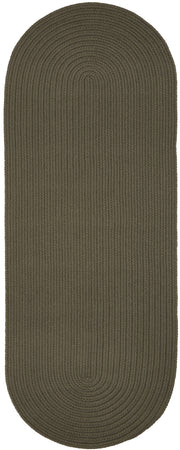 Solid Poly Moonstone braided indoor/outdoor rug by Rhody Rug — oval runner