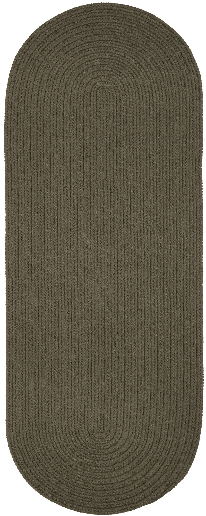 Solid Poly Moonstone braided indoor/outdoor rug by Rhody Rug — oval runner