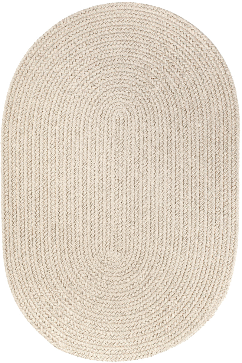 Solid Poly Pumice braided indoor/outdoor rug by Rhody Rug — oval