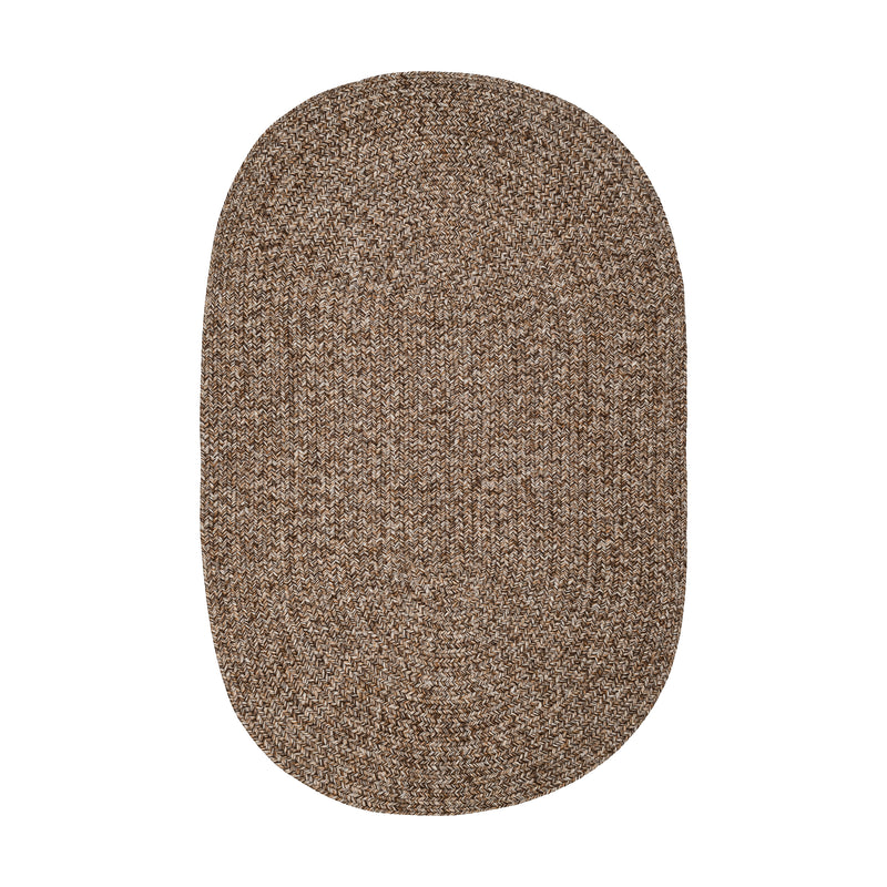 Sandi Brown braided indoor/outdoor rug by Rhody Rug — oval runner