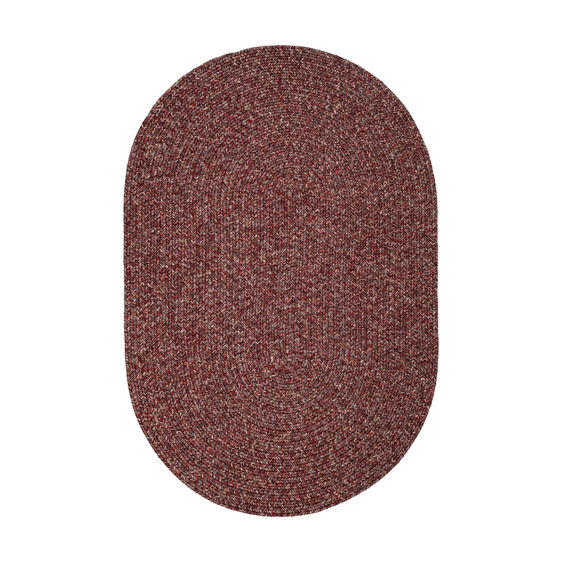 Sandi Sangria braided indoor/outdoor rug by Rhody Rug — oval runner