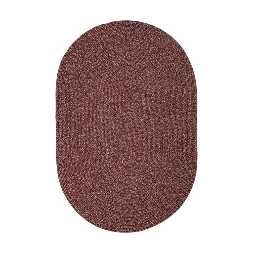 Sandi Sangria braided indoor/outdoor rug by Rhody Rug — oval runner