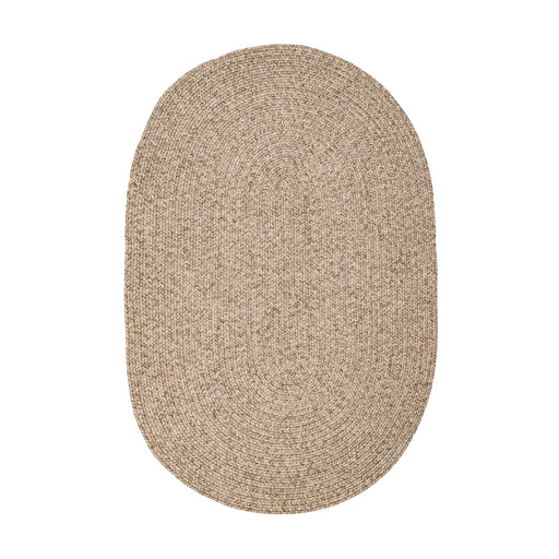 Sandi Oatmeal braided indoor/outdoor rug by Rhody Rug — oval runner
