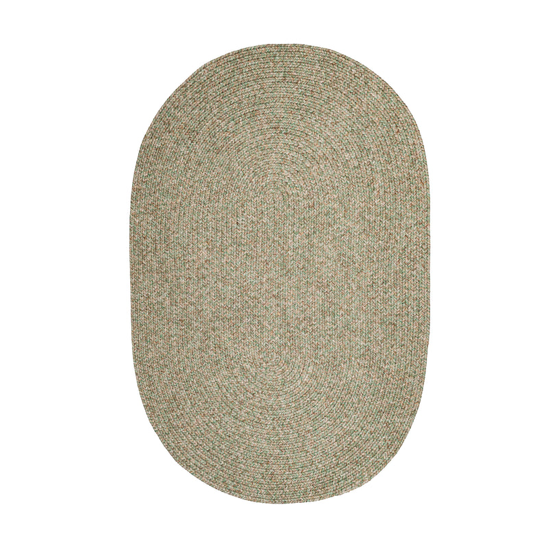 Sandi Bayleaf braided indoor/outdoor rug by Rhody Rug — oval runner