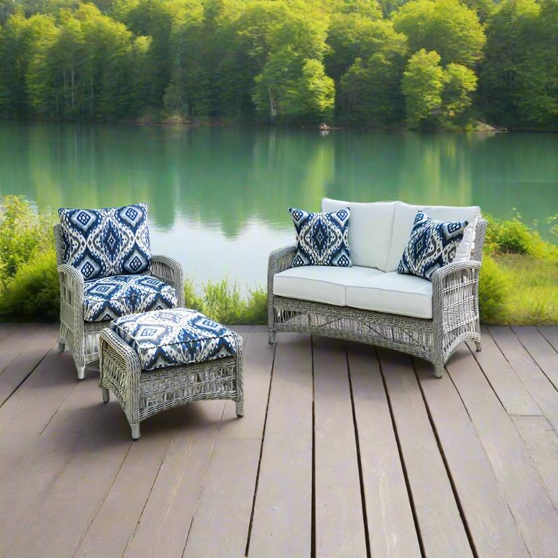 Lloyd Flanders Mackinac 4-Piece Woven Vinyl Conversation Set