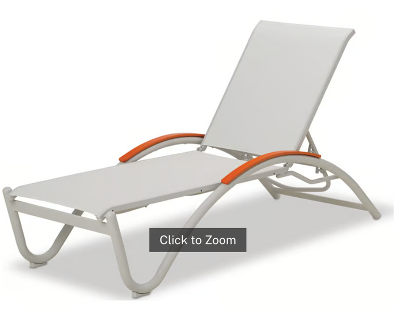 Telescope Helios Contract Sling Four-Position Lay-flat Stacking Chaise With MGP Arms