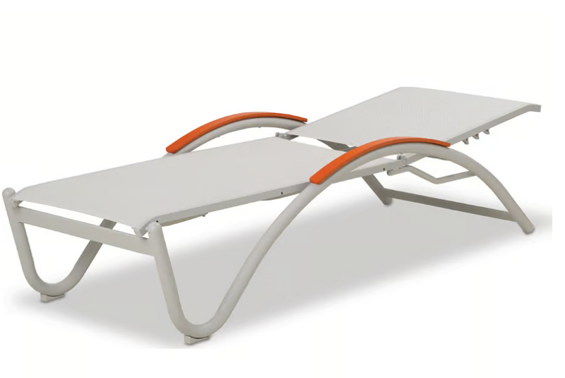 Telescope Helios Contract Sling Four-Position Lay-flat Stacking Chaise With MGP Arms