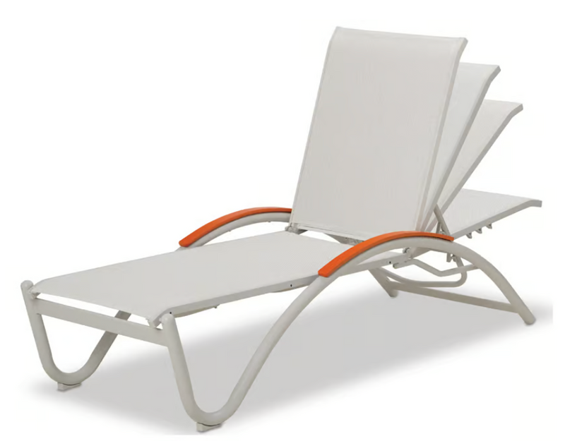 Telescope Helios Contract Sling Four-Position Lay-flat Stacking Chaise With MGP Arms