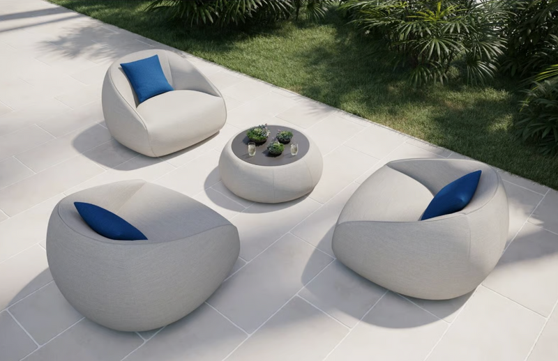 Tropitone Contour Cushion 30.5-Inch Round Resin Coffee Table