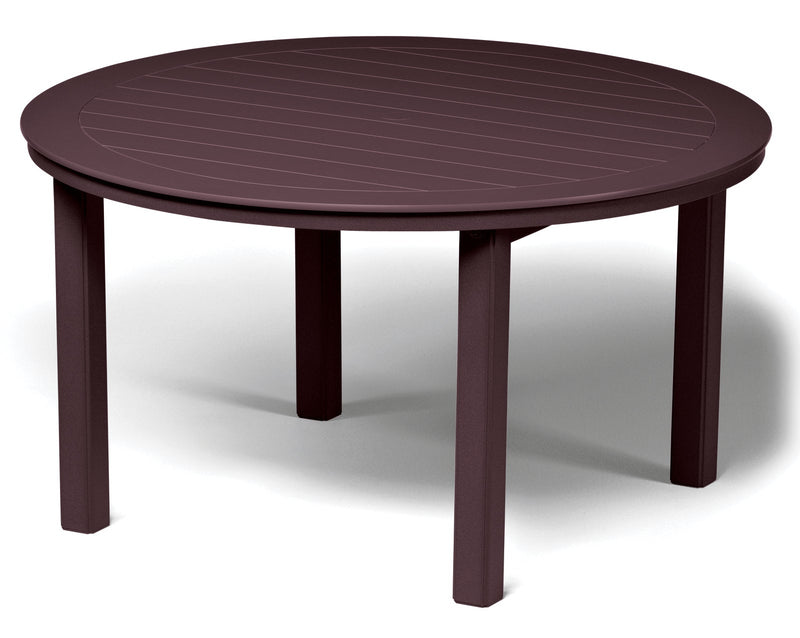 Telescope 42" X 84" Oval Cascade Marine Grade Polymer Dining Table With Umbrella Hole