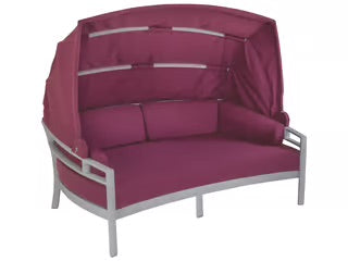 Kor Cushion Aluminum Lounger Loveseat with Shade