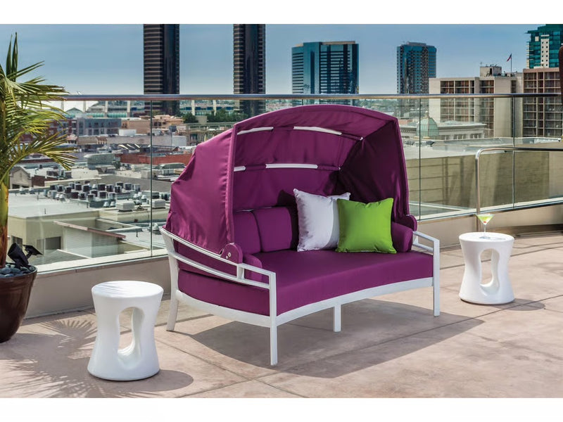 Kor Cushion Aluminum Lounger Loveseat with Shade