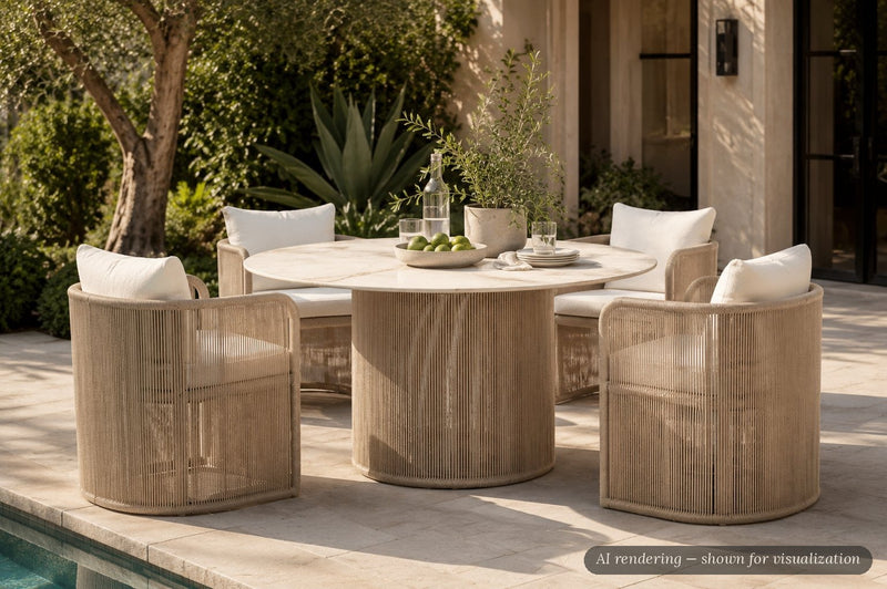 Bernhardt Trellis 5-Piece Outdoor Dining Set — Table & 4 Arm Chairs