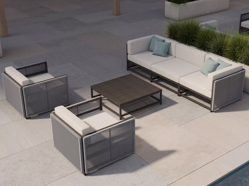 Tropitone Cabana Club Patterned Aluminum Square Outdoor Patio Coffee Table