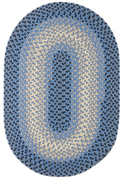 Twin River Blue Multi braided indoor/outdoor rug by Rhody Rug