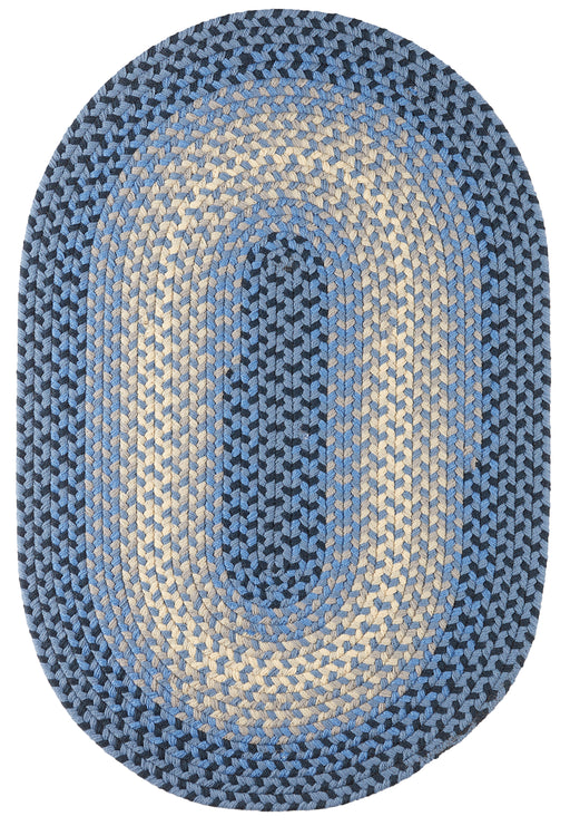 Twin River Blue Multi braided indoor/outdoor rug by Rhody Rug