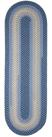 Twin River Blue Multi braided indoor/outdoor rug by Rhody Rug
