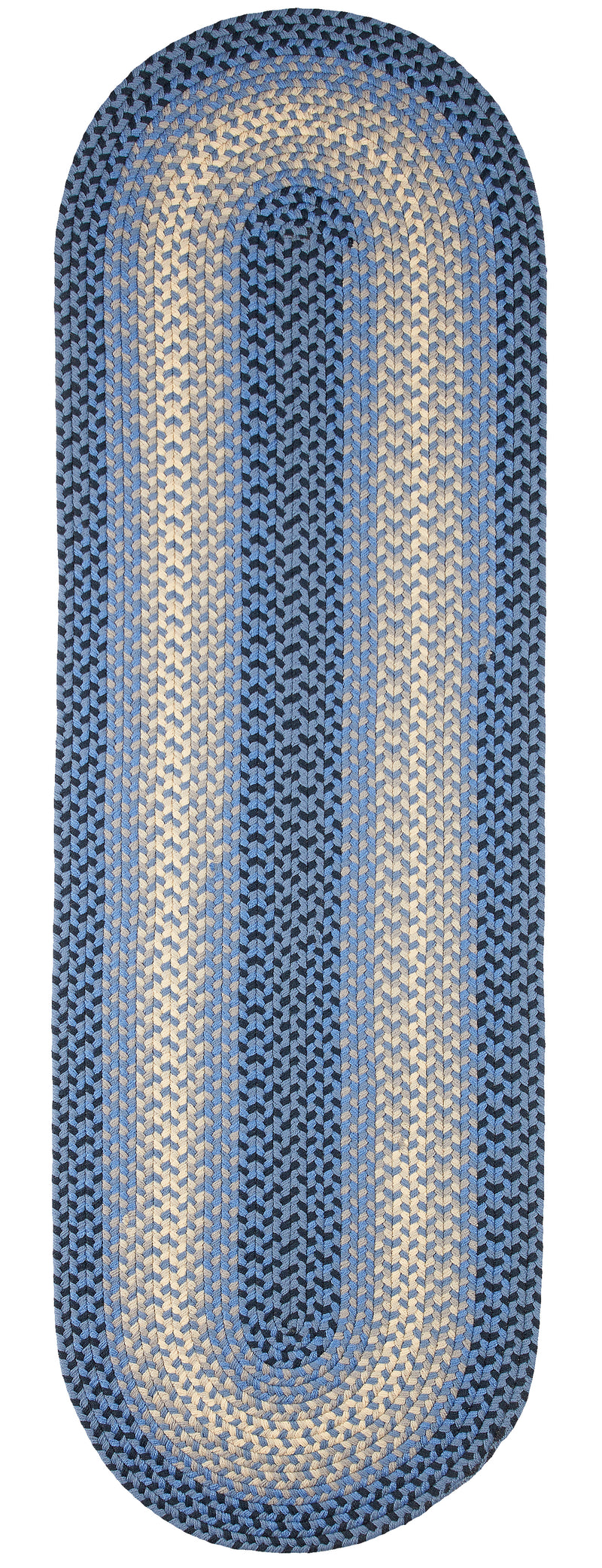 Twin River Blue Multi braided indoor/outdoor rug by Rhody Rug