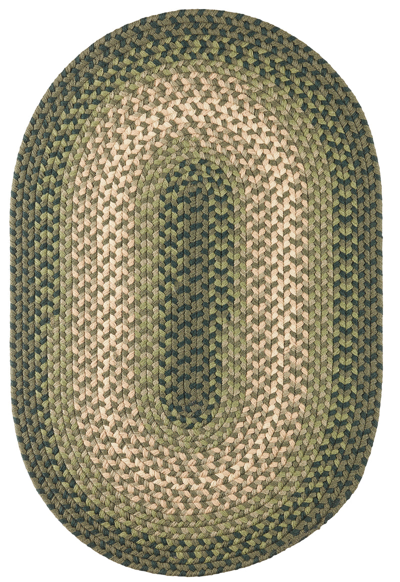 Twin River Green Multi braided indoor/outdoor rug by Rhody Rug